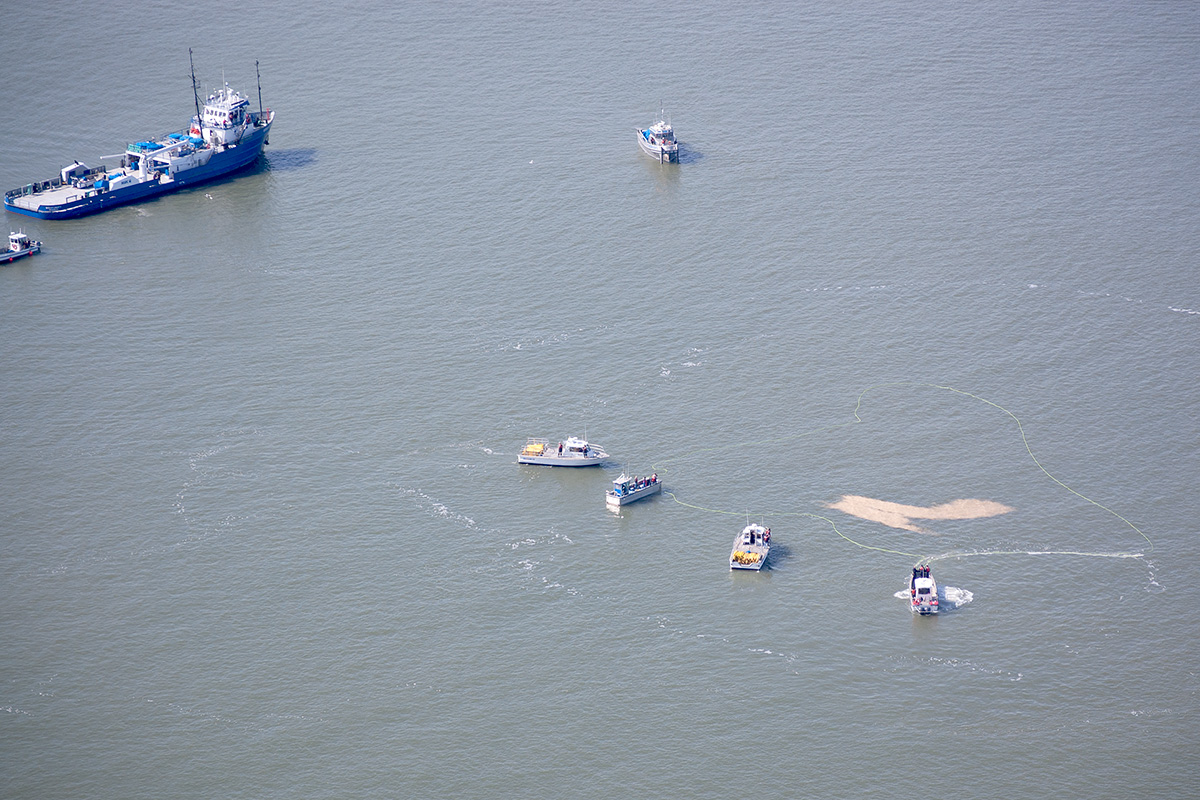 SkyIMD observed an oil spill clean up drill